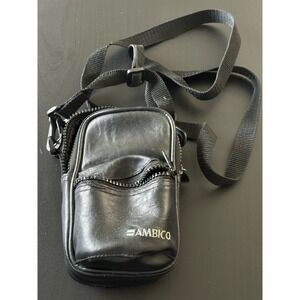 Ambico Compact Camera Bag Pouch Case ~7" X 4" Mini Black Faux Leather